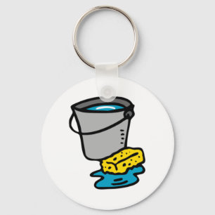 Water Bucket and Sponge Keychain