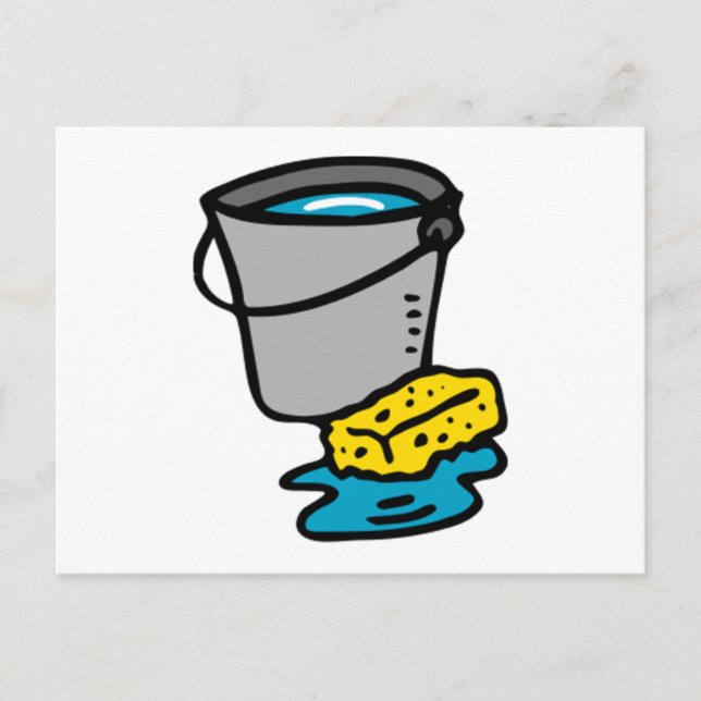 Water Bucket and Sponge Postcard (Front)