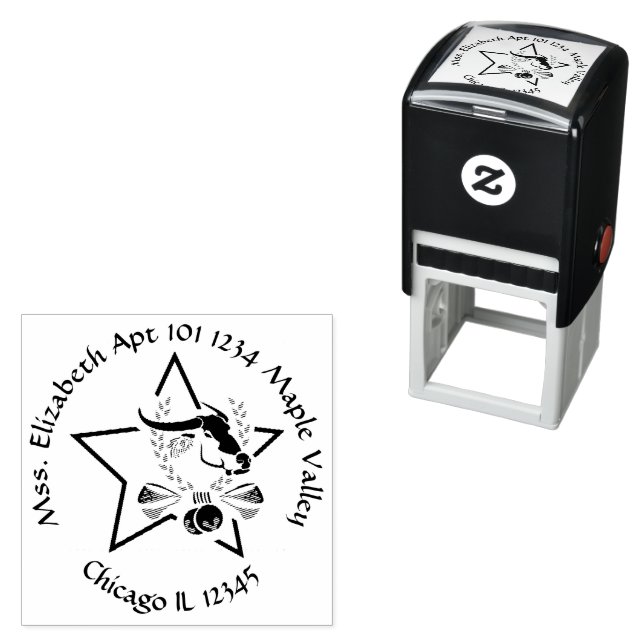 Water Buffalo Carabao Return Home Address Self-inking Stamp (In Situ)