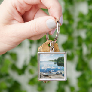 Water Canoe on Lake in Sweden Keychain