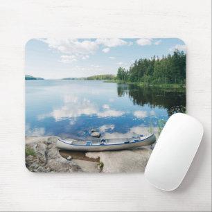Water Canoe on Lake in Sweden Mouse Pad