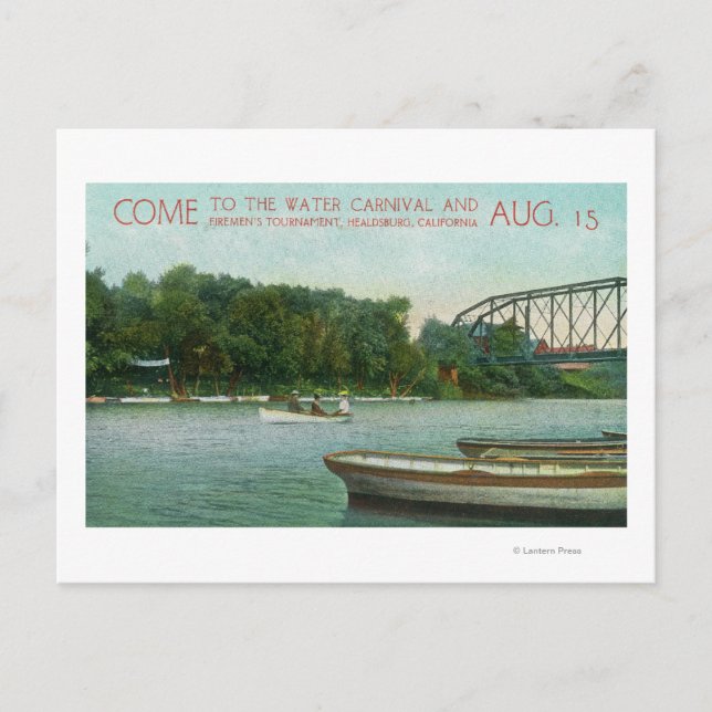 Water Carnival and Firemen's Tournament Promotio Postcard (Front)