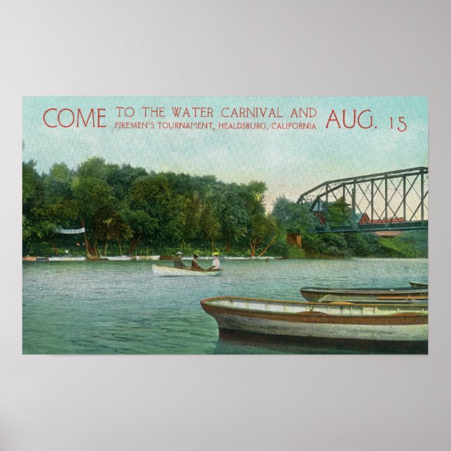 Water Carnival and Firemen's Tournament Promotio Poster (Front)