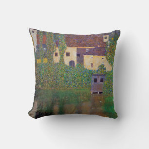 Water Castle, Gustav Klimt Throw Pillow