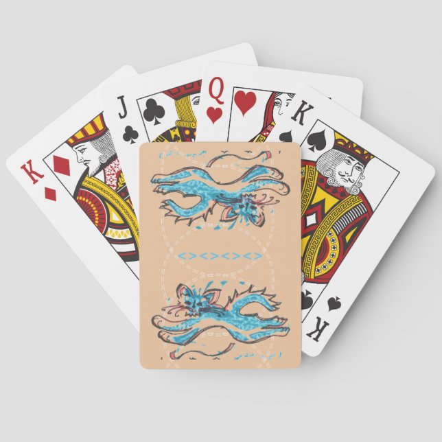 Water Cat spunky playing cards (Back)