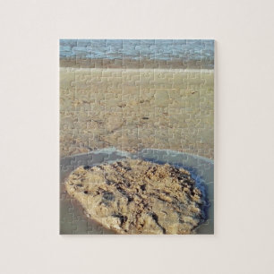 Water Circle in Sand on Beach, Summer Time Jigsaw Puzzle