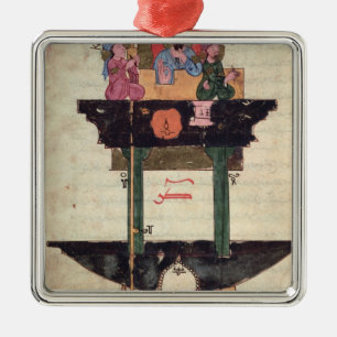 Water clock with automated figures metal ornament