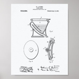 Water Closet 1909 Patent Art White Paper Poster