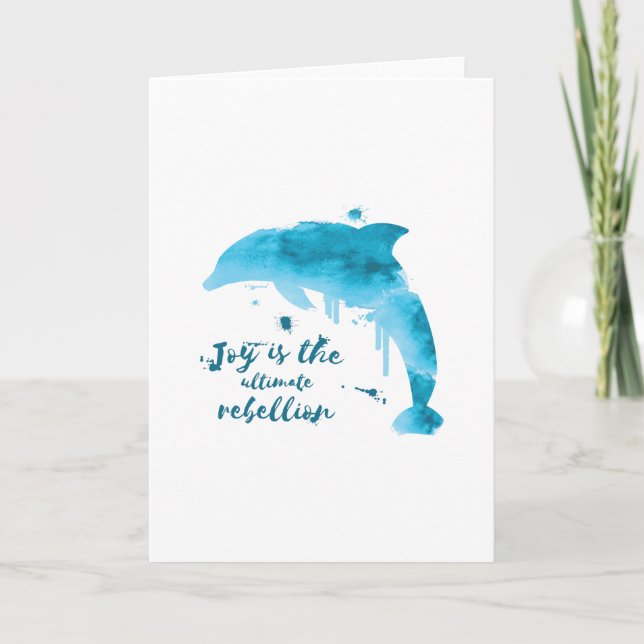 Water color dolphin card (Front)