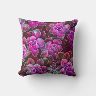 Water color pattern with camellia flower. Floral d Throw Pillow