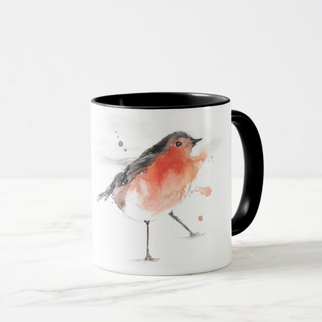 Water color Robin Bird Mug (Front Right)