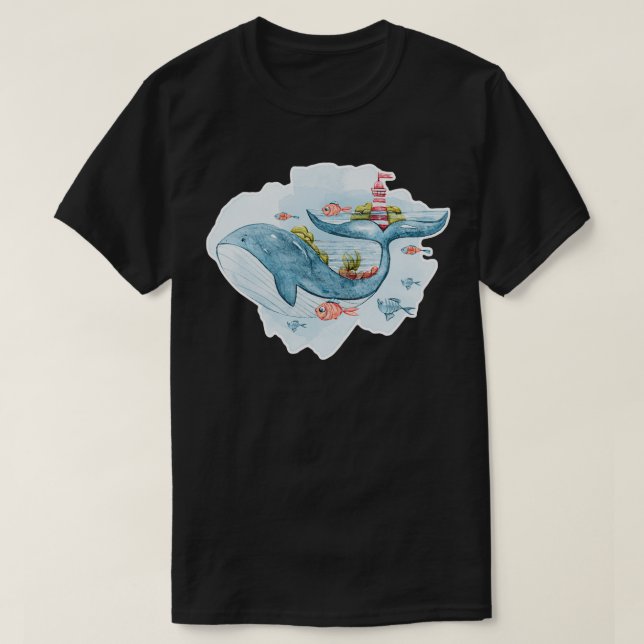 Water Color Whale 2 T-Shirt (Design Front)