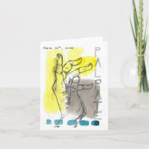 Water Colour and Ink Hands and Words Greeting Card