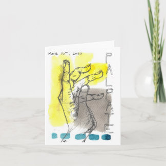 Water Colour and Ink Hands and Words Greeting Card