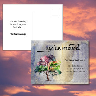Water Colour Art We Have Moved Announcement Postcard