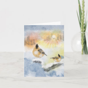 Water Colour Birds Christmas Card