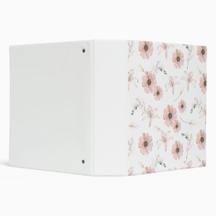 Water Colour Blush Pink Flowers Art Binder