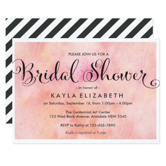 Water colour bridal shower card