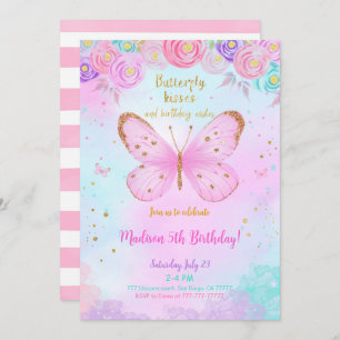 Water Colour Butterfly Invitation