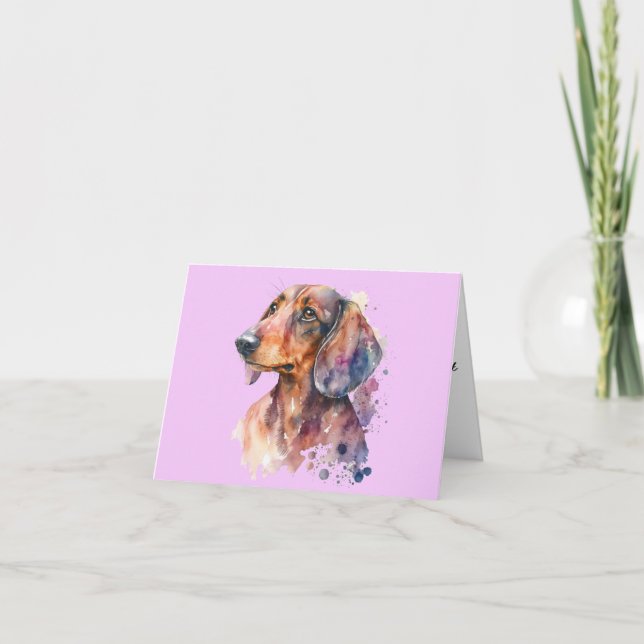 Water Colour Dachshund  All Occasion Greeting Card (Front)