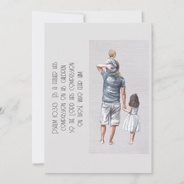 Water colour Dad and children Quote illustration Invitation (Front)