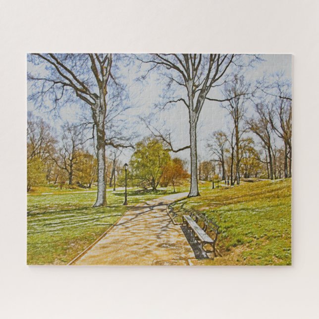 Water Colour Effect. Central Park New York. Jigsaw Puzzle (Horizontal)