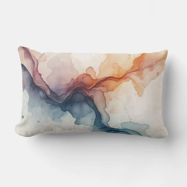 Water Colour Flavour Lumbar Pillow (Front)