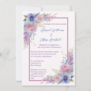 Water Colour Floral Wedding Invitation