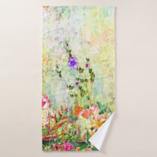 Water Colour Flowers Pattern  Bath Towel