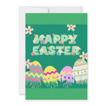 Water colour green easter egg card