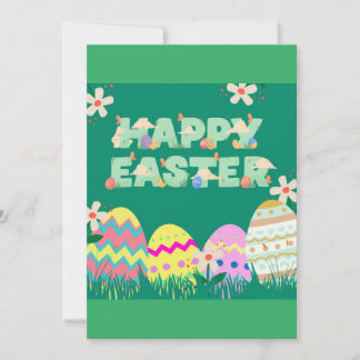 Water colour green easter egg card