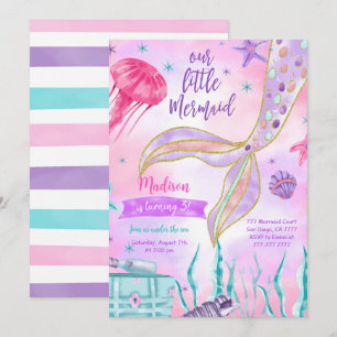 Water Colour Mermaid Invitation