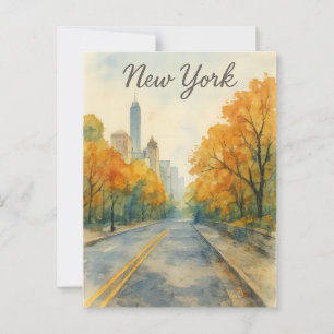 water colour new york  postcard