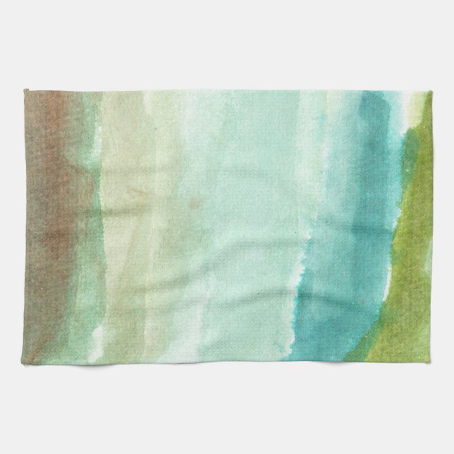 water colour painted abstract kitchen towel (Horizontal)