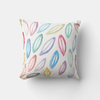 water colour painted abstract throw pillow
