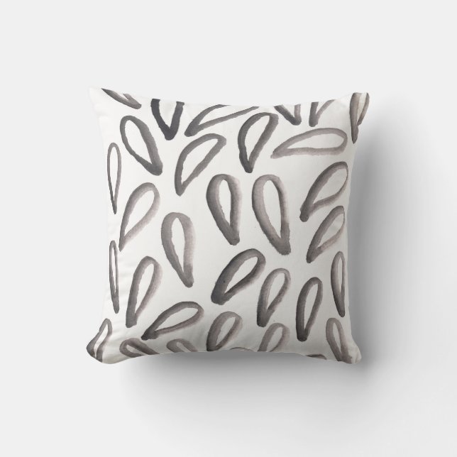 water colour painted abstract throw pillow (Front)