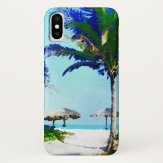 Water Colour Painting of a Tropical Beach Scene Case-Mate iPhone Case