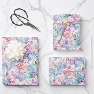 Water colour pattern Wrapping Paper Flat Sheet 