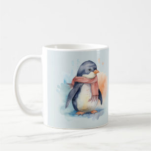 Water Colour Penguin Mug Design