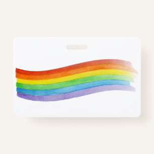 Water Colour Rainbow Badge