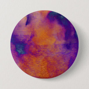 Water colour red yellow blue purple graphic art 3 inch round button