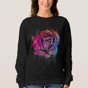 Water Colour Rose Art Garden Gardener Botanist Flo Sweatshirt