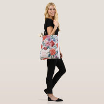 Water Colour Rose Floral Tote Bag for women 
