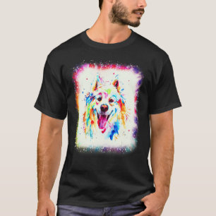 Water Colour Samoyed Dog Boy Girl Tie Dye Bleach E T-Shirt