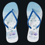 Water colour theme Beach Wedding Flipflops<br><div class="desc">Water colour theme Beach Wedding Flipflops</div>