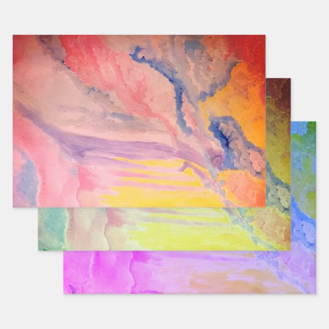 Water Colour | Three Filters |  Wrapping Paper Sheet (Set)