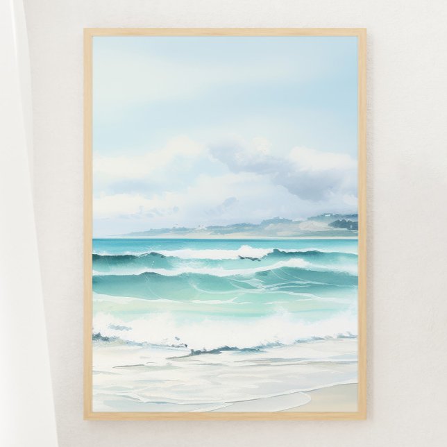 Water Colour Turquoise Beach Print 3 of 3 Poster (Creator Uploaded)