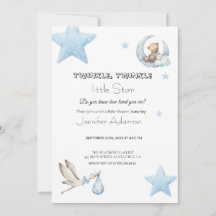 Water colour twinkle twinkle little star boy baby