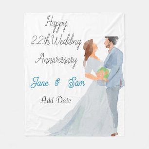  water colour Wedding Anniversary Fleece Blanket