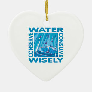 Water Conservation Ceramic Ornament